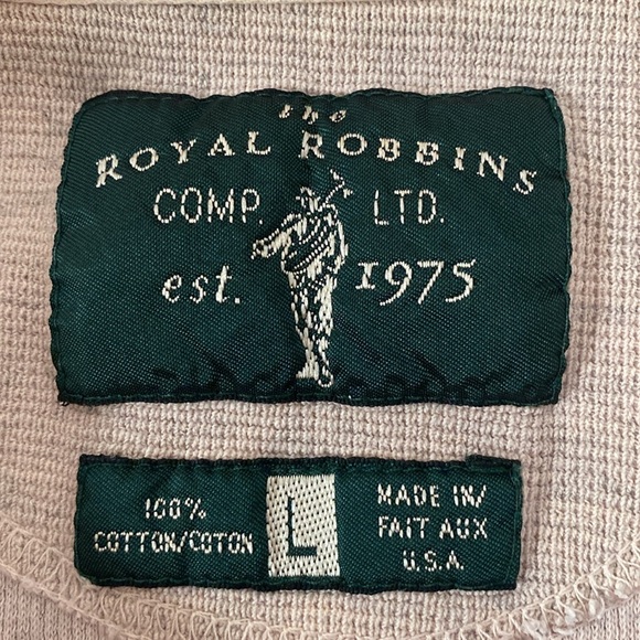Royal Robbin’s comp. LTD cream oatmeal cotton polo shirt size L - Picture 6 of 7